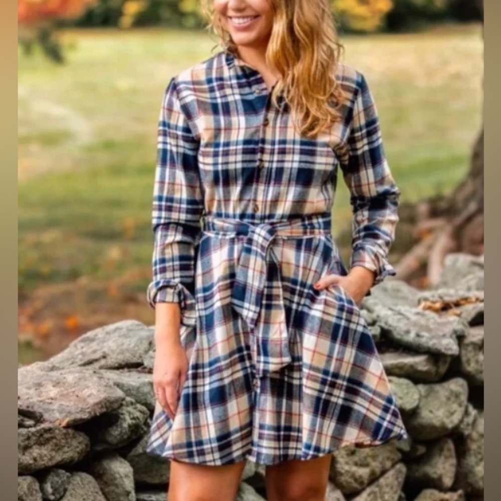 Kiel James Patrick Cozy Cabin Flannels Acorn harvest dress medium
